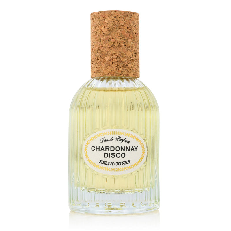 Chardonnay Disco Eau de Parfum with ribbed bottle and cork cap