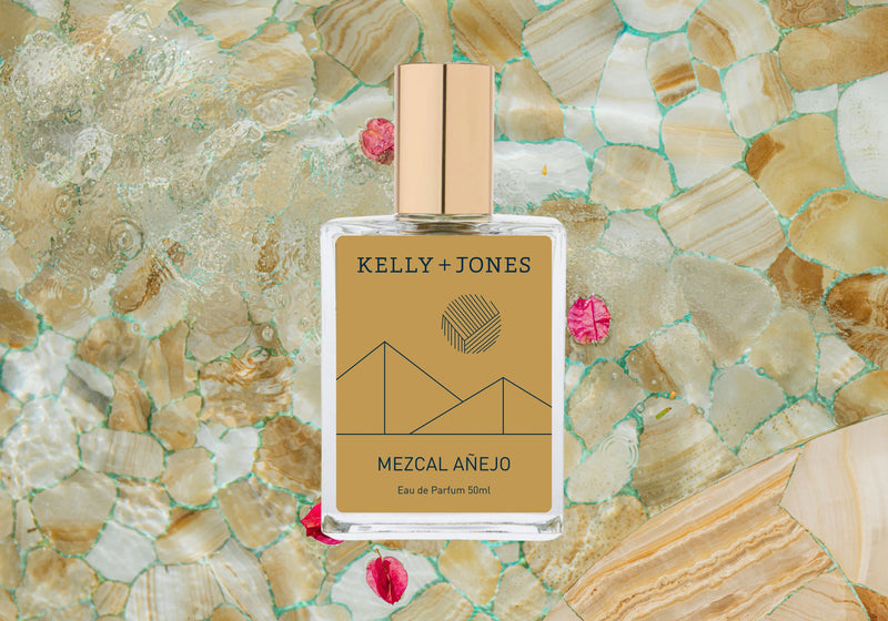 Mezcal Añejo Eau de Parfum Spray on colorful Mexican tile