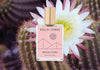 A bottle of Kelly + Jones Mezcal Flora Eau de Parfum Spray with a cactus in bloom