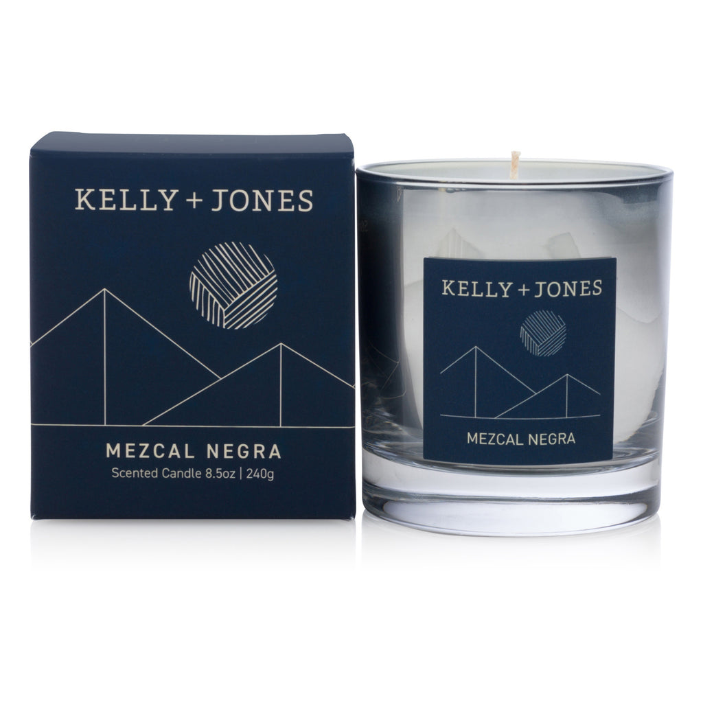Mezcal Negra Candle in a silver painted jar