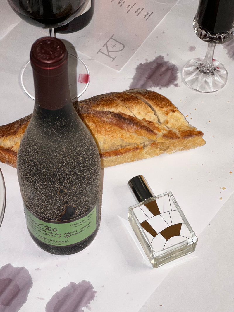 Oak Perfume Pairing Party with spilled wine