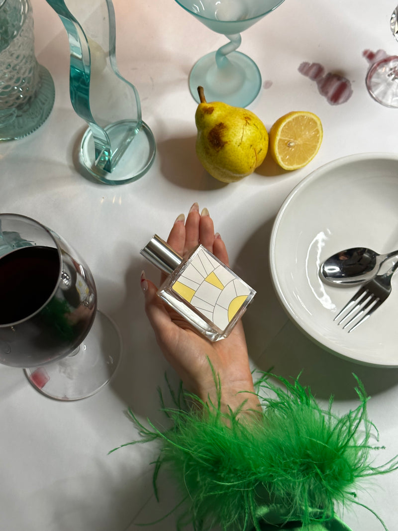 A dinner party wine pairing with Citrus eau de parfum